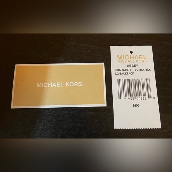 Michael Kors Black Jaquard Signature Canvas with Leather Straps Abbey Backpack - Picture 3 of 16